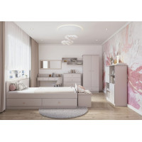 Postel se šuplíky OLAF 200x90 cm - kašmírová/růžová