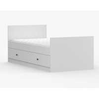 Postel se šuplíky OLAF 200x90 cm - bílá/antracitová