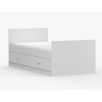 Postel se šuplíky OLAF 200x90 cm - bílá/růžová