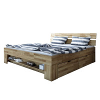 Postel z masivu dubu cink FRED CUBE se šuplíky 200x160 cm