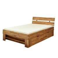 Postel z masivu dubu cink FRED CUBE se šuplíky 200x160 cm