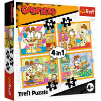 TREFL Puzzle Garfield miluje lasagne 4v1 (35,48,54,70 dílků)