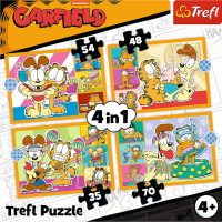 TREFL Puzzle Garfield miluje lasagne 4v1 (35,48,54,70 dílků)