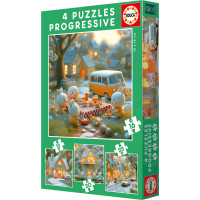 EDUCA Puzzle Králičí město 4v1 (12,16,20,25 dílků)