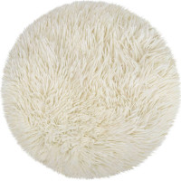 Dekorativní kulatý polštář FLUFFY - 35 cm - bílý