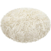 Dekorativní kulatý polštář FLUFFY - 35 cm - bílý