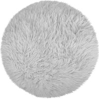 Dekorativní kulatý polštář FLUFFY - 35 cm - šedý