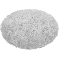 Dekorativní kulatý polštář FLUFFY - 35 cm - šedý