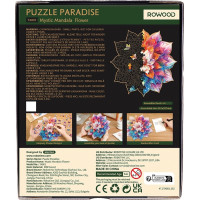 RoboTime Dřevěné puzzle Květinová mandala