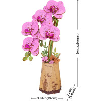 RoboTime 3D dřevěná skládačka Fialová orchidej