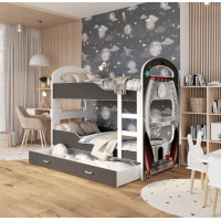 Dětská patrová postel Dominik Q - 190x80 cm - RAKETA