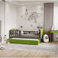 Dětská postel s přistýlkou TAMI R2 - 190x80 cm - zeleno-šedá