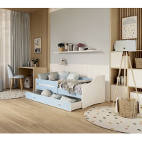 Dětská postel se šuplíkem SWEET - 180x80 cm - modro-bílá