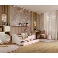 Dětská postel se šuplíkem SWEET - 180x80 cm - růžovo-bílá