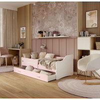 Dětská postel se šuplíkem SWEET - 180x80 cm - růžovo-bílá