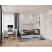 Dětská postel se šuplíkem TAMI R - 160x80 cm - modro-šedá