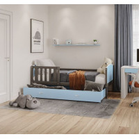 Dětská postel se šuplíkem TAMI R - 160x80 cm - modro-šedá