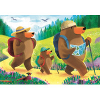 RAVENSBURGER Puzzle Medvědí rodinka na výletě 2x24 dílků