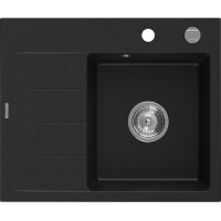 Kuchyňský granitový dřez GASPAR - 60 x 50 cm - černý, 6523605000-77