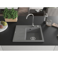 Kuchyňský granitový dřez GASPAR - 60 x 50 cm - šedý, 6523605000-71