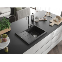 Kuchyňský granitový dřez GASPAR - 60 x 50 cm - černý kropenatý, 6523605000-76
