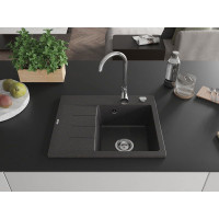 Kuchyňský granitový dřez GASPAR - 60 x 50 cm - černý kropenatý, 6523605000-76