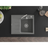 Kuchyňský granitový dřez GASPAR - 60 x 50 cm - šedý, 6523605000-71