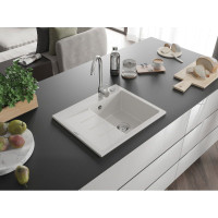 Kuchyňský granitový dřez GASPAR - 60 x 50 cm - bílý, 6523605000-20