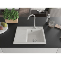 Kuchyňský granitový dřez GASPAR - 60 x 50 cm - bílý, 6523605000-20