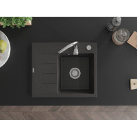 Kuchyňský granitový dřez GASPAR - 60 x 50 cm - černý kropenatý, 6523605000-76