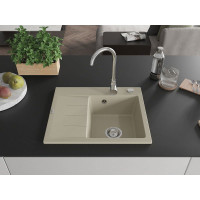 Kuchyňský granitový dřez GASPAR - 60 x 50 cm - béžový, 6523605000-69