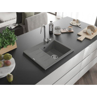 Kuchyňský granitový dřez GASPAR - 60 x 50 cm - šedý, 6523605000-71