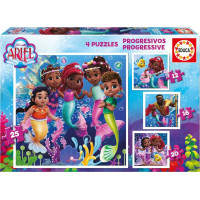 EDUCA Puzzle Disney Ariel 4v1 (12,16,20,25 dílků)