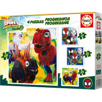 EDUCA Puzzle Spidey a jeho úžasní přátelé: Dino-web 4v1 (12,16,20,25 dílků)