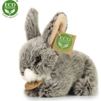 Rappa Plyšový králík tmavě šedý ležící 17 cm ECO-FRIENDLY
