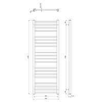Sapho DINA otopné těleso 500x1440mm, černá mat IR369B