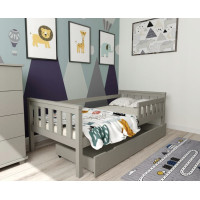 Dětská postel z masivu borovice FRANK - 200x90 cm - šedá