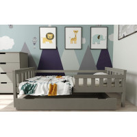 Dětská postel z masivu borovice FRANK - 200x90 cm - šedá