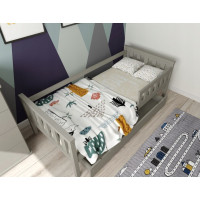 Dětská postel z masivu borovice FRANK - 200x90 cm - šedá