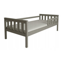 Dětská postel z masivu borovice FRANK - 200x90 cm - šedá