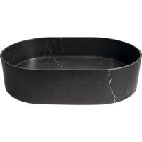 Sapho BLOK kamenné umyvadlo na desku, 55x37cm, matný černý Marquin 2401-51