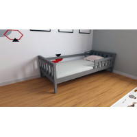 Dětská postel z masivu borovice FRANK - 200x90 cm - šedá