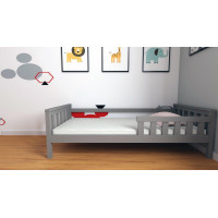 Dětská postel z masivu borovice FRANK - 200x90 cm - šedá