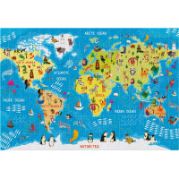 INTERDRUK Puzzle se samolepkami Mapa světa 250 dílků
