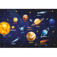 INTERDRUK Puzzle se samolepkami Sluneční soustava 250 dílků
