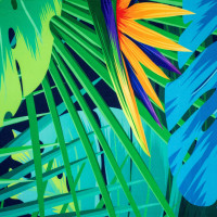 Rychleschnoucí plážová osuška 210x75 cm - Strelitzia Blue