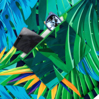 Rychleschnoucí plážová osuška 210x75 cm - Strelitzia Blue