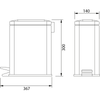 Aqualine SIMPLE LINE odpadkový koš obdélníkový 5l, černá mat GAQ005B