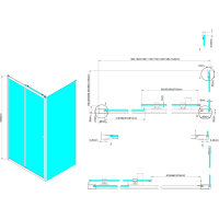 Aqualine UGGA posuvné sprchové dveře 1000 mm, sklo Brick, bílá AWS100