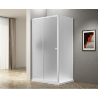 Aqualine UGGA posuvné sprchové dveře 1200mm, sklo Brick, bílá AWS120